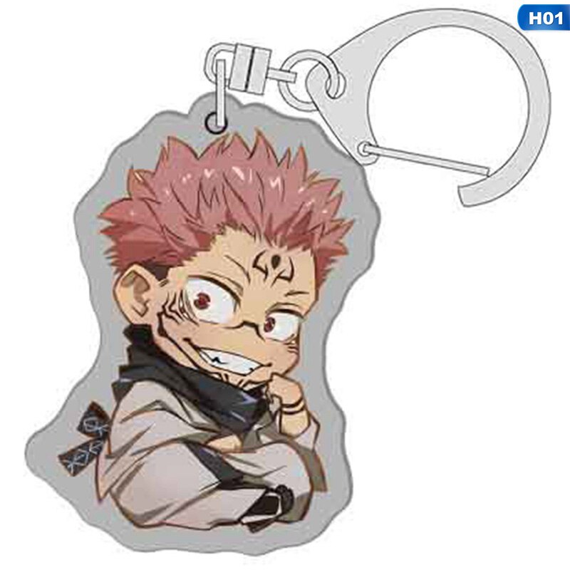 New Fashion Jujutsu Kaisen Yuji Itadori Kugisaki Nobara Acrylic Keychain Key Rings Badge Fine Jewelry