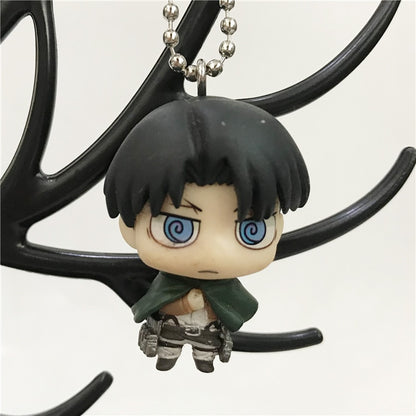 Action no Capsule Attack On Titan Mini Pendants Toys For Children Levi Armin Mikasa Eren The Giant Keyring Toys Collectible Gift