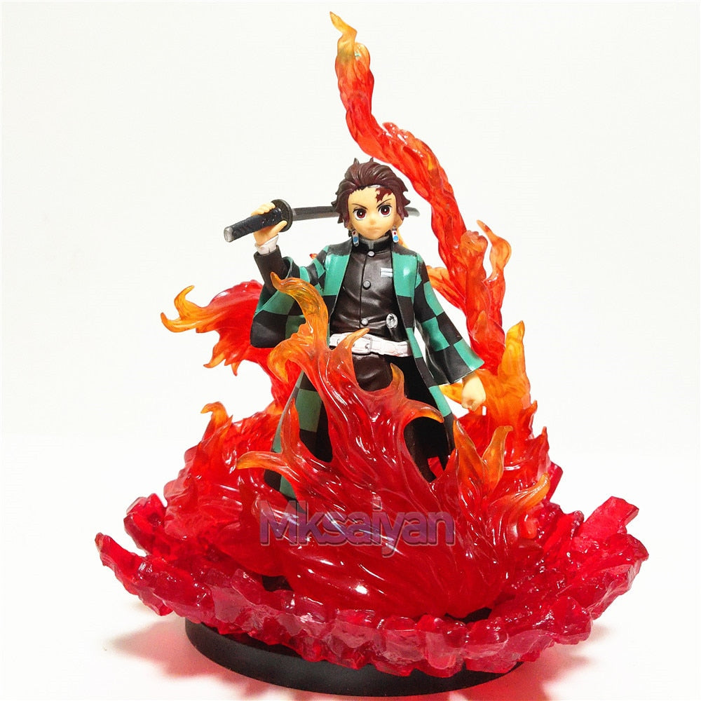 Demon Slayer Anime Figure DIY Set Tanjirou Zenitsu Rengoku Kyoujurou Toy Model Action Figural Kimetsu no Yaiba Rengoku Xmas Gift