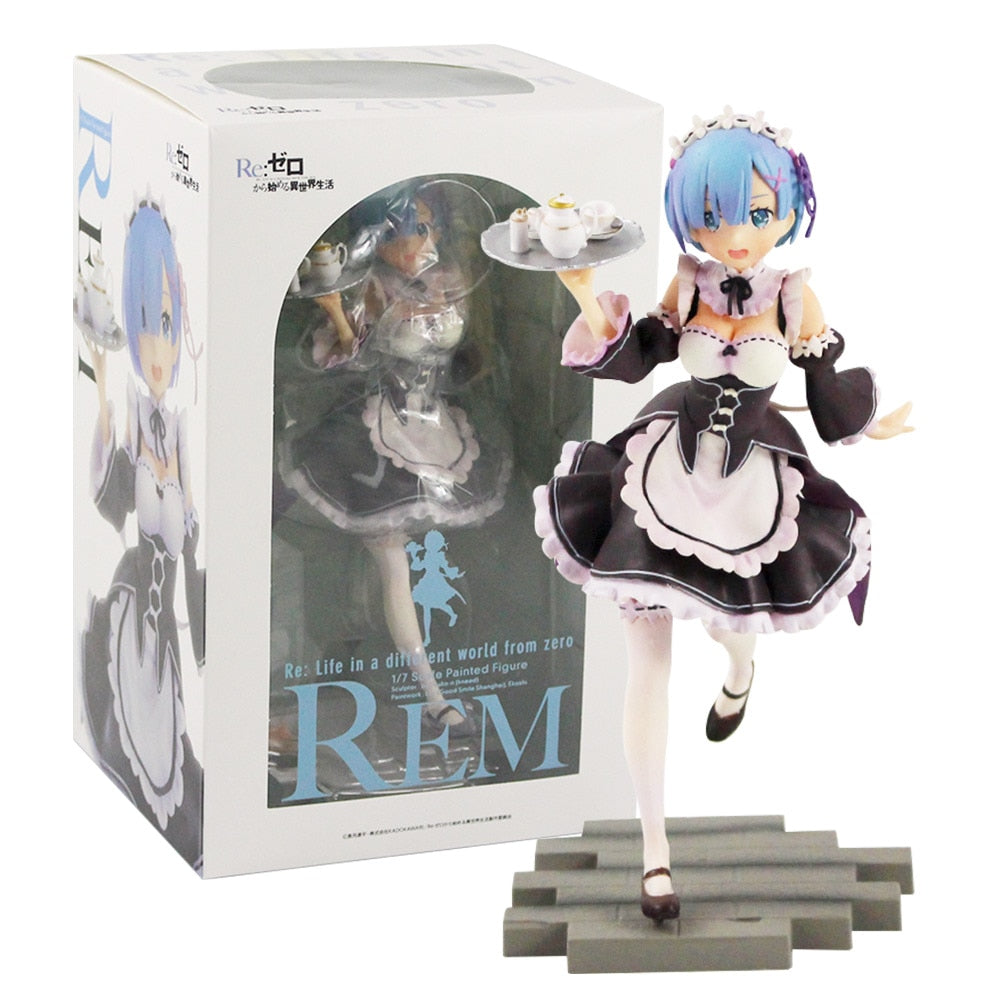 12-22cm Re: Zero in A Different World From Zero Ram Rem Servant Suit Version Figure Doll PVC Collection Model Toys