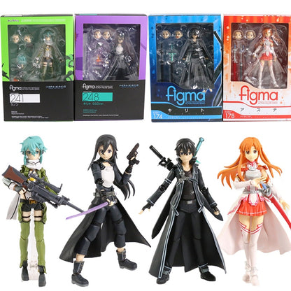 Figma Sword Art Online Kirito 174 248 Asuna 178 Sinon 241 ABS/PVC Action Figure Toy Doll