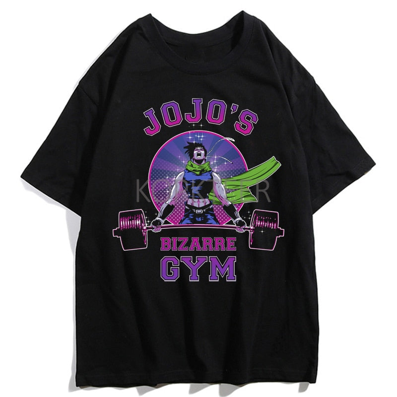 Jojos Bizarre Adventure Kujo Jotaro Giorno Giovanna Men Summer T-Shirts Harajuku Streetwear Ulzzang Hip Hop Tops Tee Cool T-Shirt