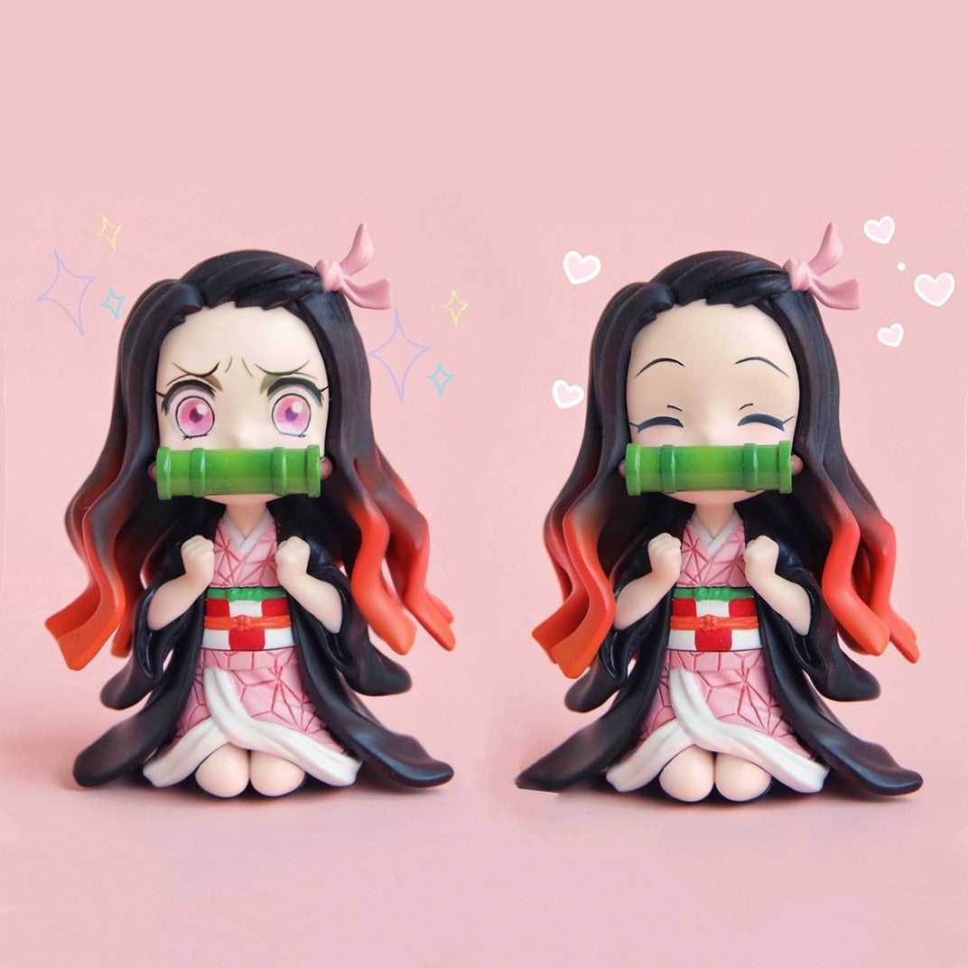 Anime GK Figure Demon Slayer Kimetsu No Yaiba Kamado Nezuko Agatsuma Zenitsu Cute Toys for Kids Collectible Model PVC Doll