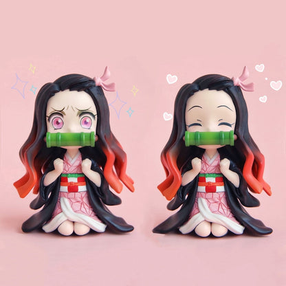 Anime GK Figure Demon Slayer Kimetsu No Yaiba Kamado Nezuko Agatsuma Zenitsu Cute Toys for Kids Collectible Model PVC Doll