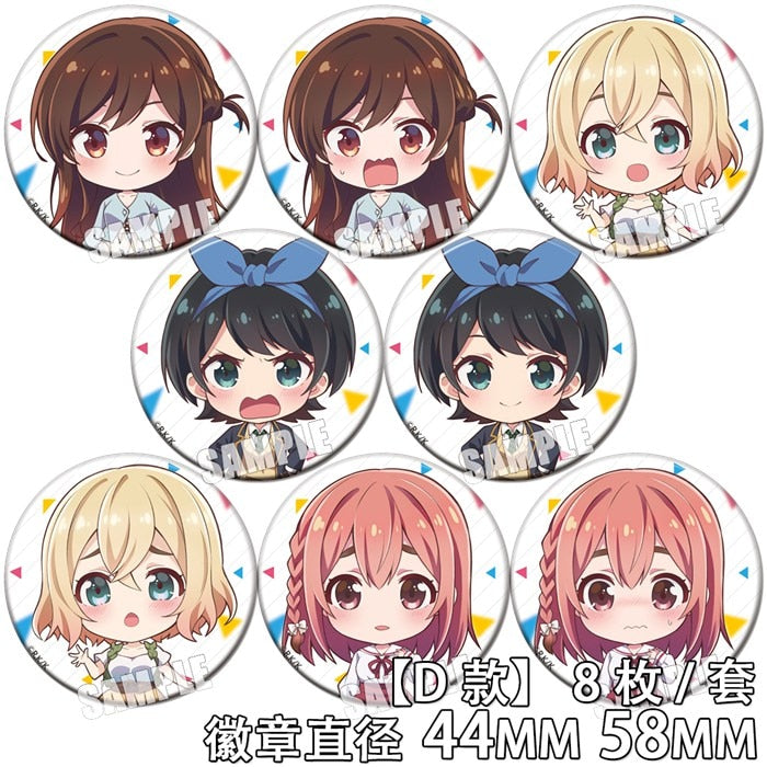 Anime Rent A Girlfriend Sarashina Ruka 58mm Badges Acrylic Brooch Icons Button