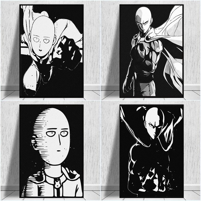 Modern Art Canvas Painting Saitama One Punch Man Posters and Prints Wall Art Picture for Living Room Decor Cuadros