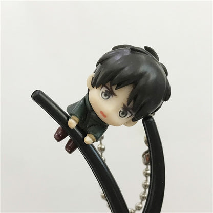 Action no Capsule Attack On Titan Mini Pendants Toys For Children Levi Armin Mikasa Eren The Giant Keyring Toys Collectible Gift