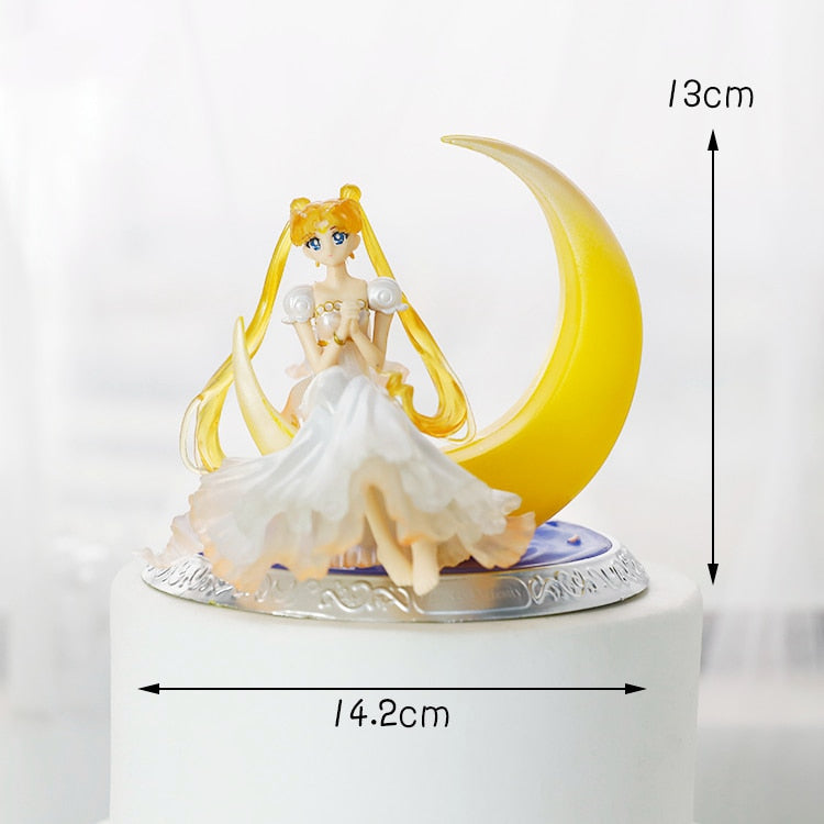 Anime Sailor Moon Wedding dress PVC Action Figure Collection Model Toy Doll Cake Decoration Girl Gift For Birthday Dessert Decor