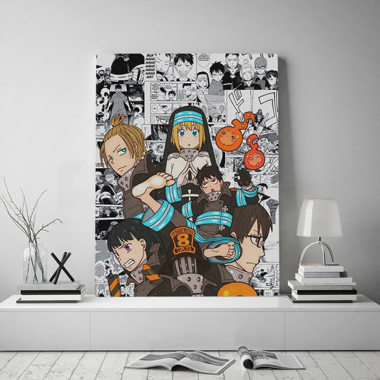 Hot New Poster Fire Force Anime Canvas Poster Painting Wall Art Deco Anime Wall Canvas Painting Living Room