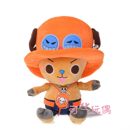 20cm One Piece Plush Toy Anime Tony Chopper Luffy Ace Pattern Soft Stuffed Plush Dolls Toys Cute Cartoon Chopper Doll Kids Gift