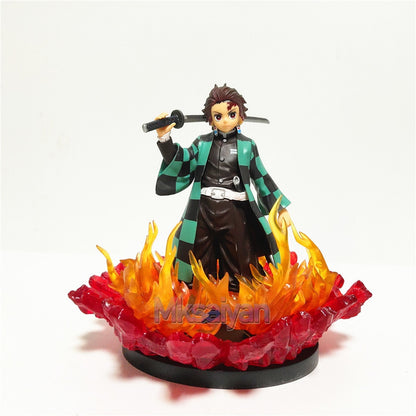 Demon Slayer Anime Figure DIY Set Tanjirou Zenitsu Rengoku Kyoujurou Toy Model Action Figural Kimetsu no Yaiba Rengoku Xmas Gift