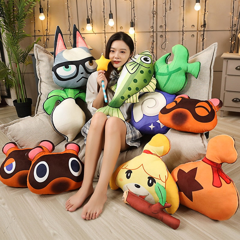 12 styles Animal Crossing Plush Pillow Doubutsu No Mori Sofa Cushion Tom Nook Foxes Stuffed Doll Gifts For Children Birthday Day