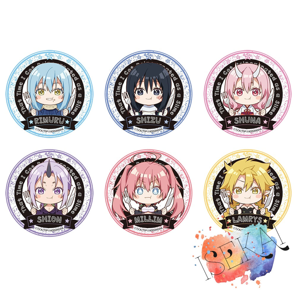 That Time I Got Reincarnated as a Slime Badge Rimuru Tempest Shizu Milim Lamrys TenSura Slime Isekai Metal Badge Brooch Pins