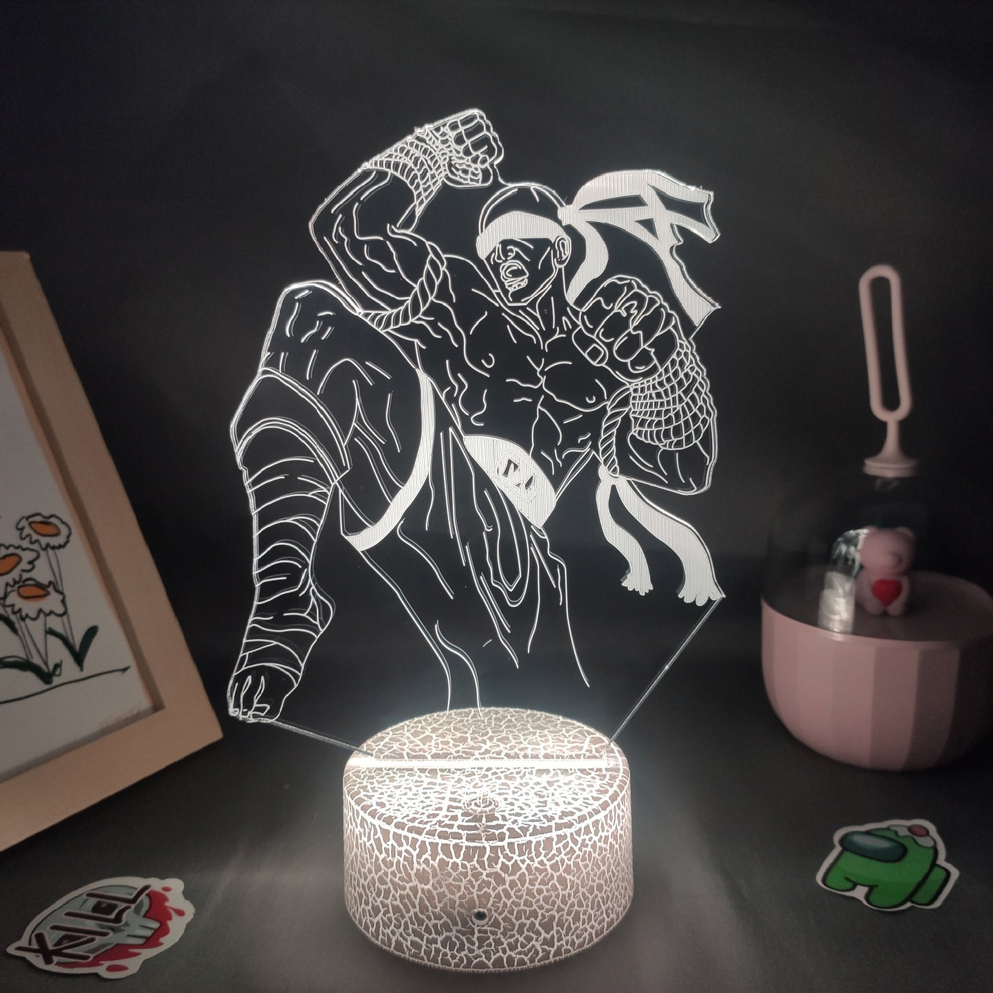 LOL Game Figure The Blind Monk Lee Sin Lamp 3D Led RGB Neon Night Lights Gift Friend Room Table Colorful Decor League of Legends