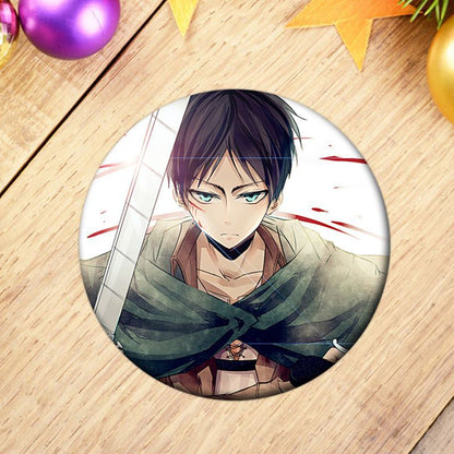 1pcs Hot Anime Attack on Titan Cosplay Badge Cartoon Eren Brooch Pins Collection bags Badges for Backpacks Button Clothes