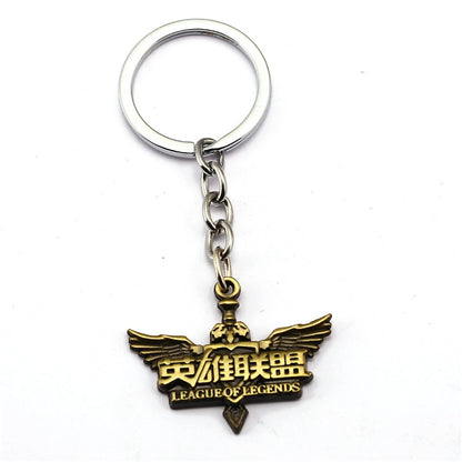 Game LOL Keychain Legends Key Chain hero League Rank Key Ring Key Holder Chaveiro Jewelry