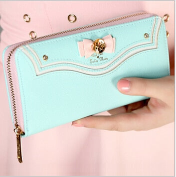 Kawaii Sailor Moon Designer Leather Long Wallet Women Japanese Fashion Brand Lady Zipper Purse Lovely Handbag Clutch Female