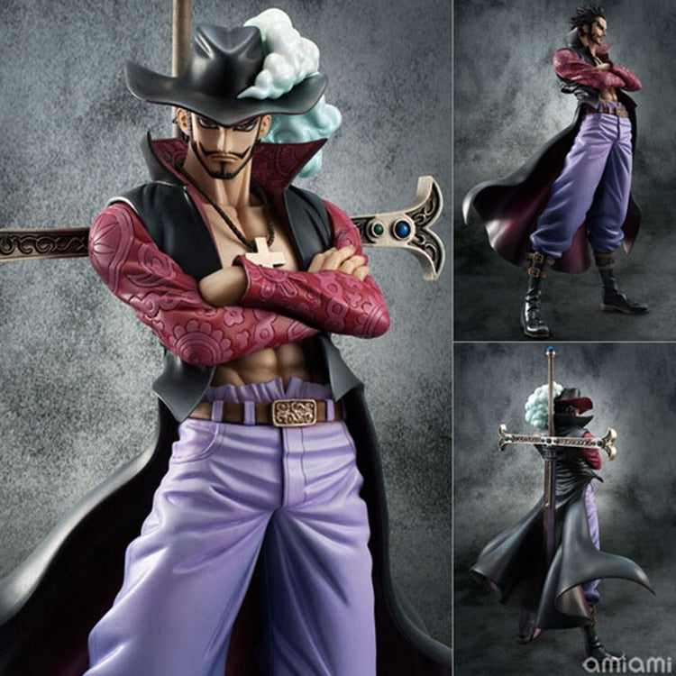 New J.G chen anime one piece Dracule Mihawk Hawk-Eyes pvc action figure collection model toy 26cm hot sale free shipping