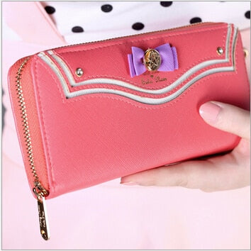 Kawaii Sailor Moon Designer Leather Long Wallet Women Japanese Fashion Brand Lady Zipper Purse Lovely Handbag Clutch Female