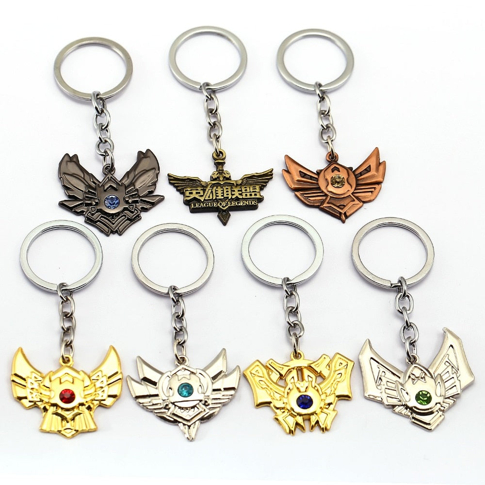 Game LOL Keychain Legends Key Chain hero League Rank Key Ring Key Holder Chaveiro Jewelry