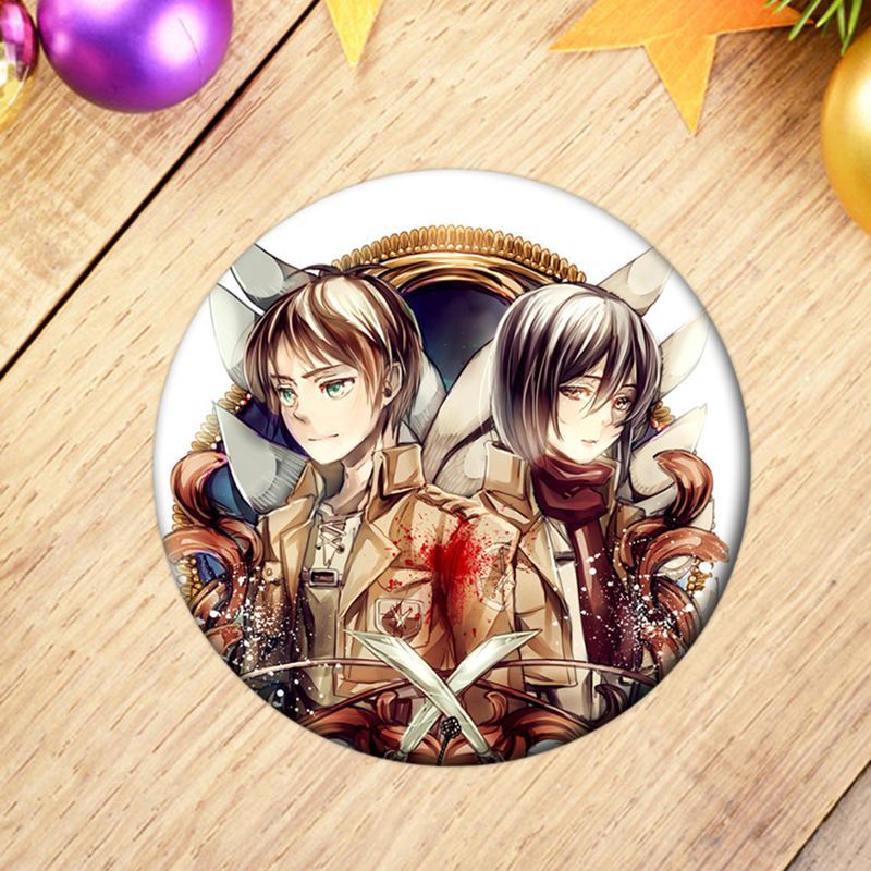 1pcs Hot Anime Attack on Titan Cosplay Badge Cartoon Eren Brooch Pins Collection bags Badges for Backpacks Button Clothes