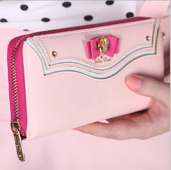 Kawaii Sailor Moon Designer Leather Long Wallet Women Japanese Fashion Brand Lady Zipper Purse Lovely Handbag Clutch Female