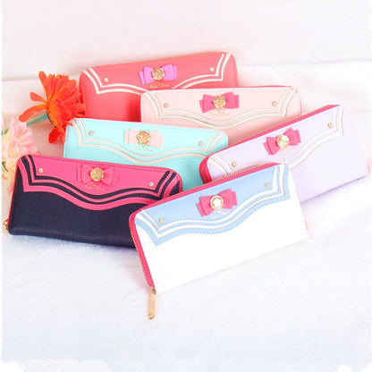 Kawaii Sailor Moon Designer Leather Long Wallet Women Japanese Fashion Brand Lady Zipper Purse Lovely Handbag Clutch Female