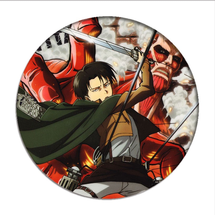 1pcs Hot Anime Attack on Titan Cosplay Badge Cartoon Eren Brooch Pins Collection bags Badges for Backpacks Button Clothes