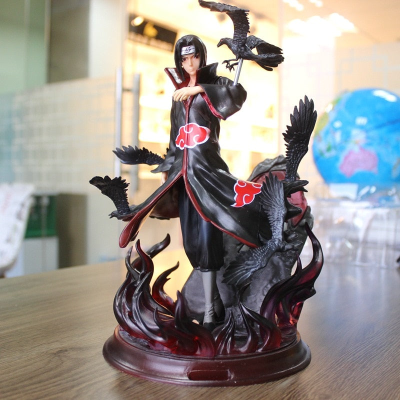 Naruto Uchiha Itachi PVC Action Figure Toys Anime Naruto Shippuden Uchiha Itachi With Crow Collectible Model Toy 25cm