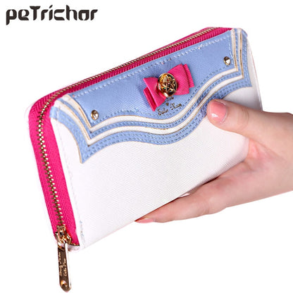 Kawaii Sailor Moon Designer Leather Long Wallet Women Japanese Fashion Brand Lady Zipper Purse Lovely Handbag Clutch Female