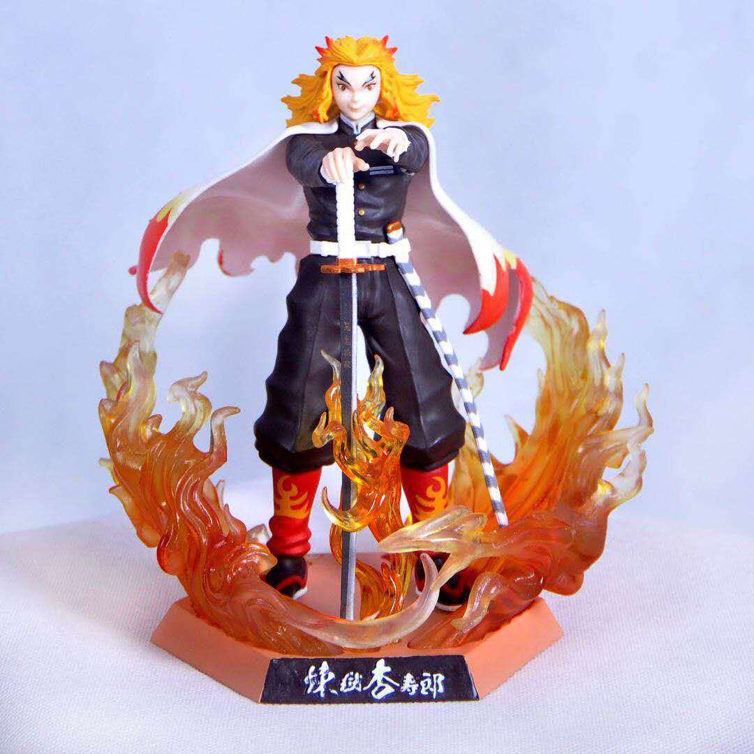 25cm Demon Slayer Rengoku Kyoujurou Action Figures Toys GK Anime Kimetsu No Yaiba PVC Model Figurine Toy Dolls