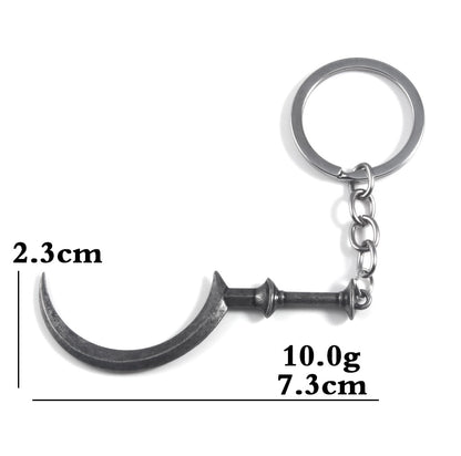 Game Resident Evil 8 Village Sickle Keychain Daniela Bela Weapon Model Pendant Keyring For Boy Friend Cosplay Jewelry Gift