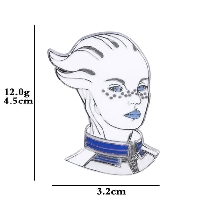 Mass Effect Pins Brooch Liara Figure Badge Brooches for Women Men Lapel Pin Jewelry