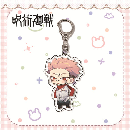 Hot Fashion Jujutsu Kaisen Yuji Itadori Keychain Fushiguro Megumi Cosplay Two-sided Acrylic Keyring Anime Jewelry Fans Souvenir