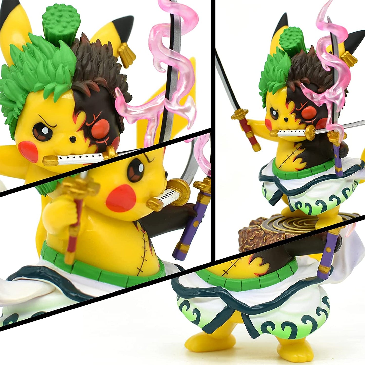 PVC 4&quot; Pokemon Anime Kawaii Pikachu Cosplay Roronoa Zoro Action Figure Statues GK Collection Birthday Gifts Funko  Pop It