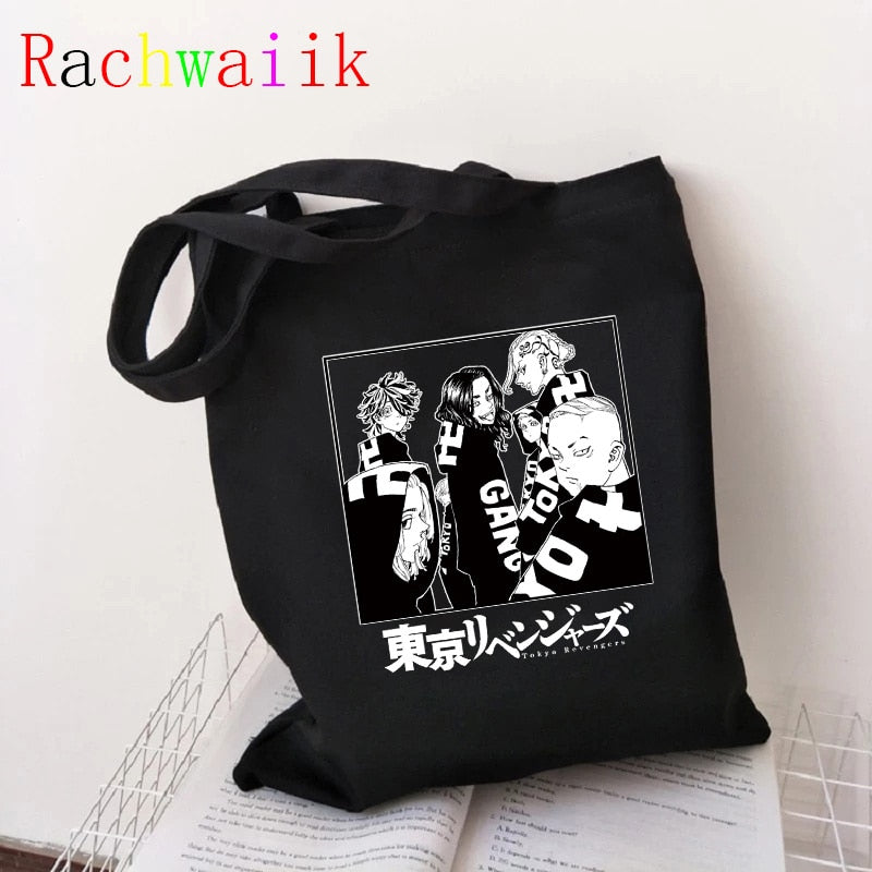 Tokyo Revengers Shopping Bag Graphic Tote Harajuku Shopper Bag Women Canvas Shoulder Bag Female Ulzzang Funny Eco Large-capacity