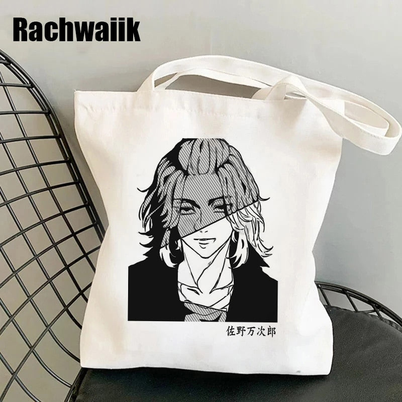 Tokyo Revengers Shopping Bag Graphic Tote Harajuku Shopper Bag Women Canvas Shoulder Bag Female Ulzzang Funny Eco Large-capacity