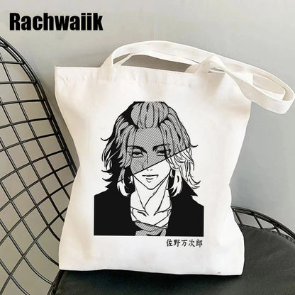 Tokyo Revengers Shopping Bag Graphic Tote Harajuku Shopper Bag Women Canvas Shoulder Bag Female Ulzzang Funny Eco Large-capacity