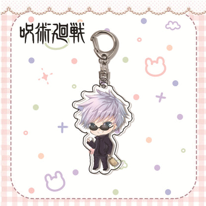 Hot Fashion Jujutsu Kaisen Yuji Itadori Keychain Fushiguro Megumi Cosplay Two-sided Acrylic Keyring Anime Jewelry Fans Souvenir