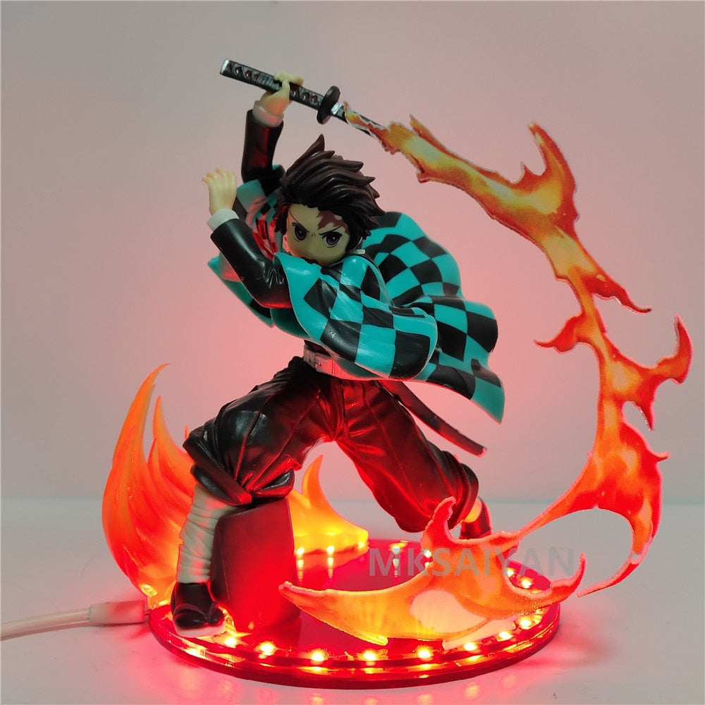 Demon Slayer Anime Figure DIY Set Tanjirou Zenitsu Rengoku Kyoujurou Toy Model Action Figural Kimetsu no Yaiba Rengoku Xmas Gift