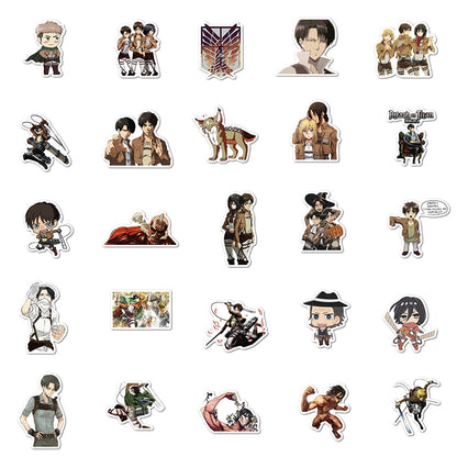 100PCS Attack on Titan Anime Stickers Pack Vinyl for Laptop Stationery Skateboard PS4 Guitar Decal Helmet Classic Toy Sticker