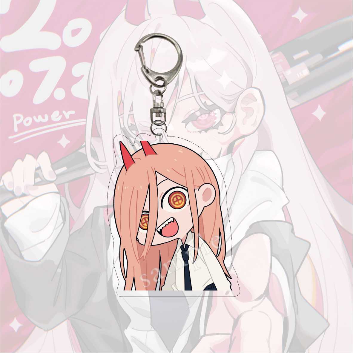 Kawaii Figures Anime Chainsaw Man Keychain Pochita Power Makima Angel Hayakawa Aki Key Ring 6cm Acrylic Charm Key Chain Llaveros