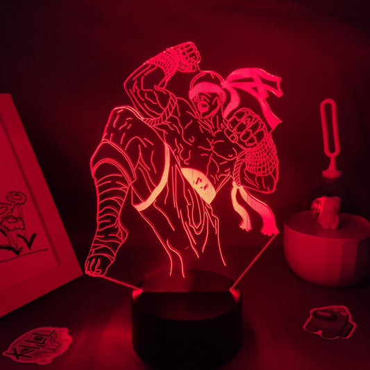 LOL Game Figure The Blind Monk Lee Sin Lamp 3D Led RGB Neon Night Lights Gift Friend Room Table Colorful Decor League of Legends