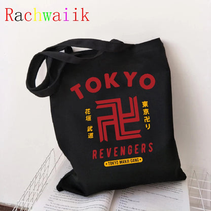 Tokyo Revengers Shopping Bag Graphic Tote Harajuku Shopper Bag Women Canvas Shoulder Bag Female Ulzzang Funny Eco Large-capacity