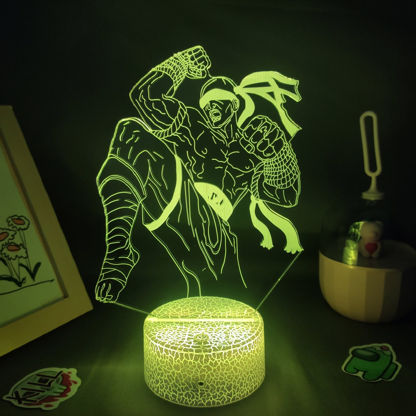 LOL Game Figure The Blind Monk Lee Sin Lamp 3D Led RGB Neon Night Lights Gift Friend Room Table Colorful Decor League of Legends