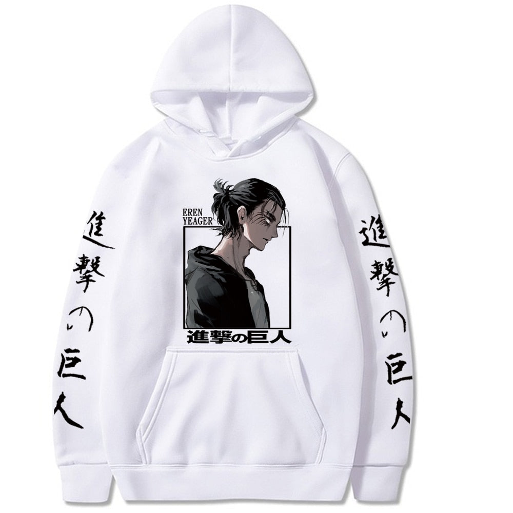 2021 Attack on Titan Eren Yeager Anime Hoodie Long Sleeve Loose Hip Hop Uniex