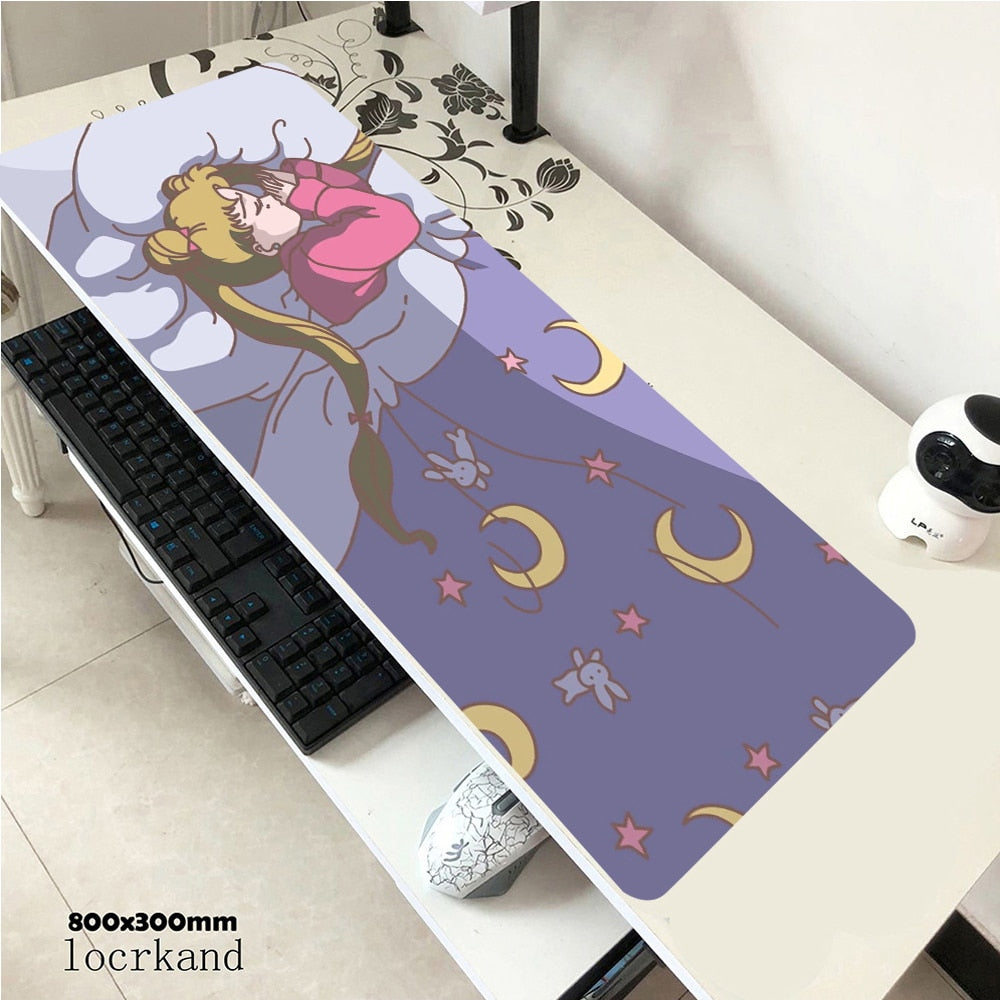 Pink Sailor Moon landscape Silicone Pad to Mouse Gaming Mousepad XL Large Gamer Keyboard PC Desk Mat Computer Tablet Mouse Pad.