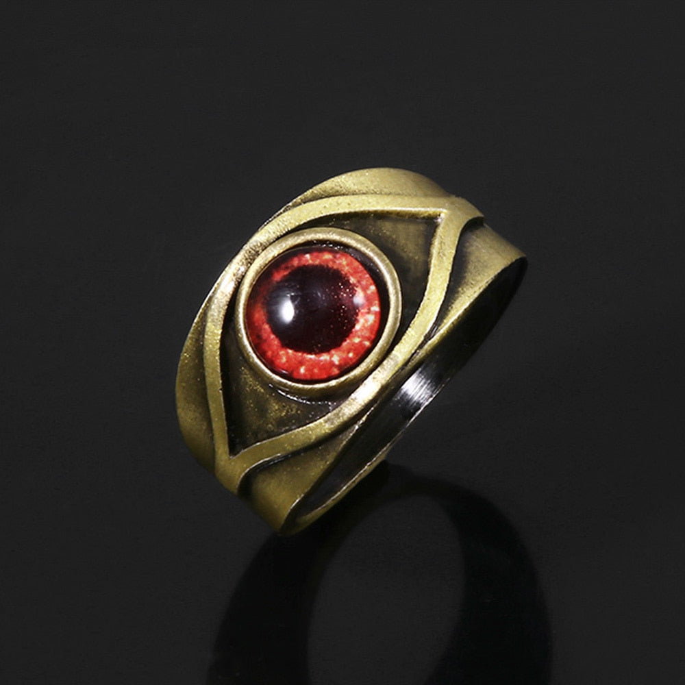 Game Residents Evils 8 Village Ring Red Maroon Eye Cosplay Ring For Men Props Accessories Vintage Jewelry Gift