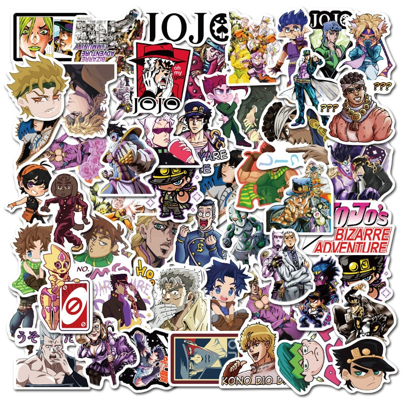 10/30/50pcs/Pack Anime Jojos Bizzare Adventure Stickers guitar Luggage Laptop Bicycle Fridge Skateboard Graffiti Sticker Toys