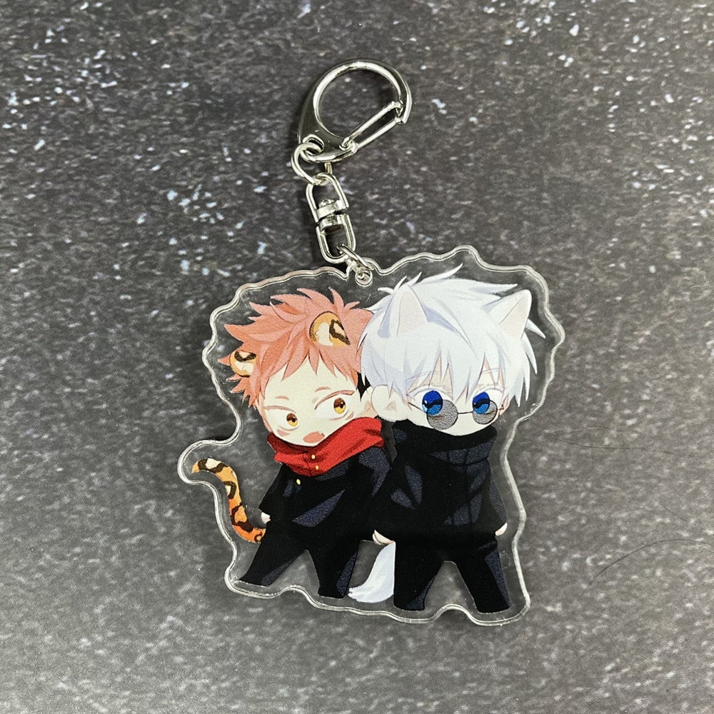 Anime Jujutsu Kaisen Gojou Satoru Ryoumen Sukuna Itadori Yuuji Key Chains Two-sided Keychain Cosplay Acrylic Pendant Keyring